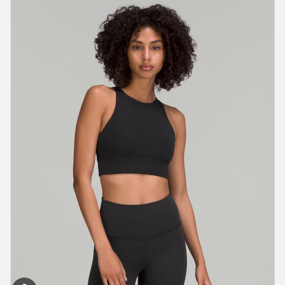 Black Lululemon high neck longline Energy bra - size 6
